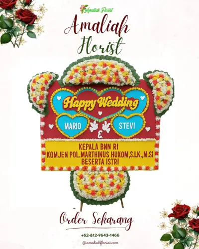 Karangan Papan Bunga Pernikahan di Ciwandan